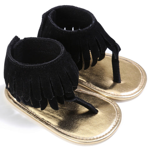 Baby girl sandal tassel soft bottom sandals Toddler Girl Crib Shoes Newborn Flower Soft Sole Anti-slip Baby Sneakers Sandals #YL