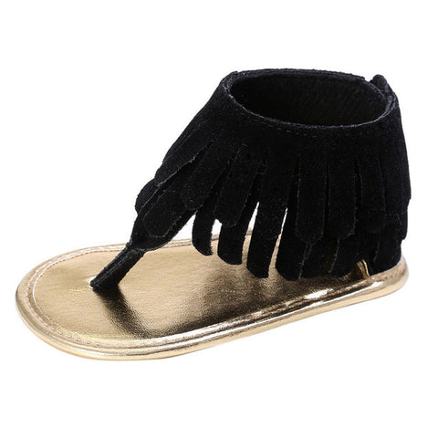 Baby girl sandal tassel soft bottom sandals Toddler Girl Crib Shoes Newborn Flower Soft Sole Anti-slip Baby Sneakers Sandals #YL