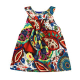 Girls Dresses Little Princess Red Dress Flower Printing Summer Girl Fashion Tops Baby Kids One Piece Casual Clothes