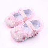 Classic Children Baby Kids Boy Girl Lace Flower Embroidery Floor Shoes 2017 Autumn Fashion Non-Slip Soft Toddlers First Walkers