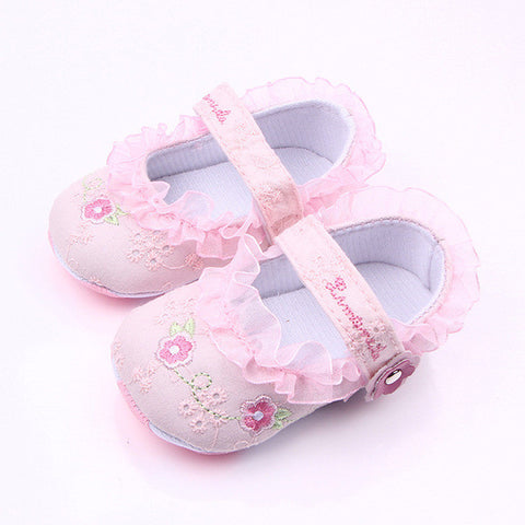 Classic Children Baby Kids Boy Girl Lace Flower Embroidery Floor Shoes 2017 Autumn Fashion Non-Slip Soft Toddlers First Walkers