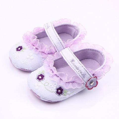 Classic Children Baby Kids Boy Girl Lace Flower Embroidery Floor Shoes 2017 Autumn Fashion Non-Slip Soft Toddlers First Walkers