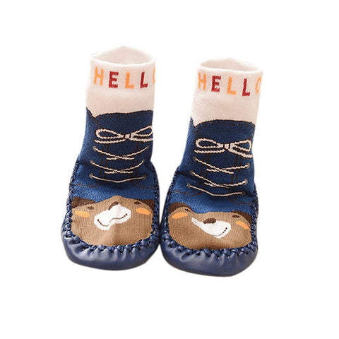 Cartoon Kids Unisex Cotton Toddler Baby Anti-slip Sock Shoes Short  Boots Slipper Socks