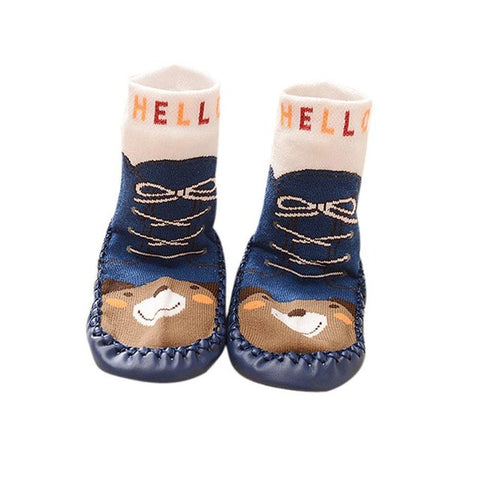 Cartoon Kids Unisex Cotton Toddler Baby Anti-slip Sock Shoes Short  Boots Slipper Socks