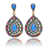 Women Vintage Bohemia Drop Earring Resin Beaded Heart Vintage Earrings GN