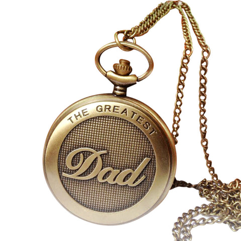 Vintage Chain Retro The Greatest Pocket Watch Necklace For Grandpa Dad Gifts