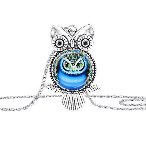 Owl Pendant Necklace Jewelry Vintage Newest Glass Cabochon Necklace