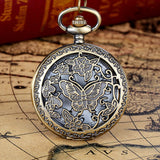 Vintage Bronze Tone Spider Web Design Chain Pendant Men's Pocket Watch Gift