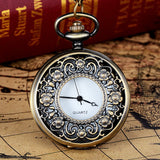 Vintage Bronze Tone Spider Web Design Chain Pendant Men's Pocket Watch Gift