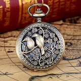 Vintage Bronze Tone Spider Web Design Chain Pendant Men's Pocket Watch Gift
