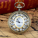 Vintage Bronze Tone Spider Web Design Chain Pendant Men's Pocket Watch Gift