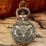 Vintage Bronze Tone Spider Web Design Chain Pendant Men's Pocket Watch Gift