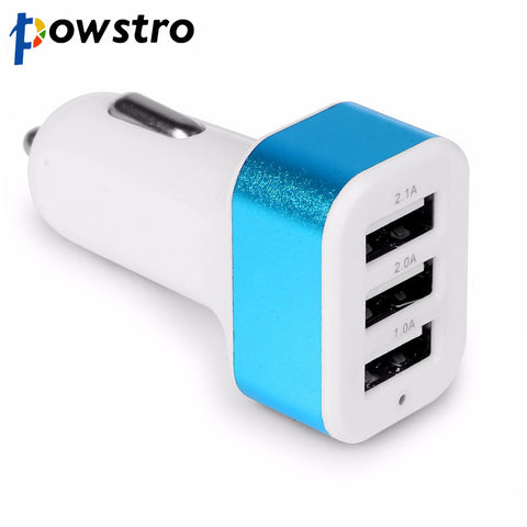 USB Car Charger 3 Port Phone Charger Adapter Socket 2A 2.1A 1A Car Styling USB Charger Universal  For Car-Styling