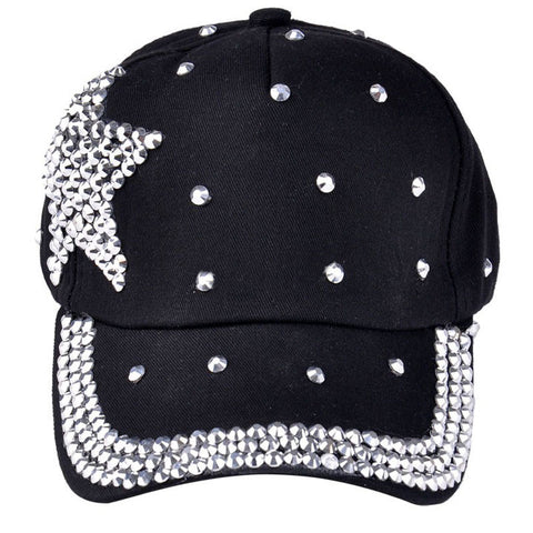 New Fashion Baseball Cap Rhinestone Star Shaped Boy Girls Snapback Hat