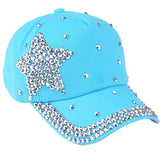 New Fashion Baseball Cap Rhinestone Star Shaped Boy Girls Snapback Hat