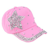 New Fashion Baseball Cap Rhinestone Star Shaped Boy Girls Snapback Hat