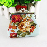 Women Lady Retro Vintage Flower Small Wallet Hasp Purse Clutch Bag