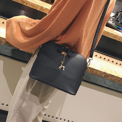 New Women Messenger Bags Vintage Small Shell Leather Handbag Casual Packet