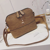 New Women Messenger Bags Vintage Small Shell Leather Handbag Casual Packet