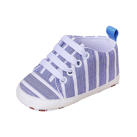 Newborn Infant Baby Stripe Girls Boys Soft Prewalker Casual Flats Shoes