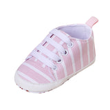 Newborn Infant Baby Stripe Girls Boys Soft Prewalker Casual Flats Shoes