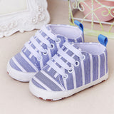 Newborn Infant Baby Stripe Girls Boys Soft Prewalker Casual Flats Shoes