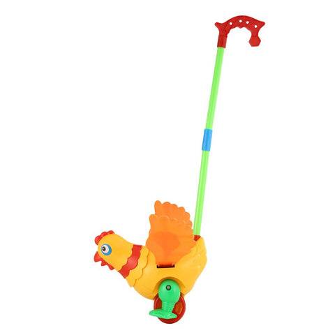 Funny Cute Hand Push Animal Toy Hen Shaped Cartoon Animal Cart Toys PUSH ABS TOY FOR Baby/Toddler/Child Walking
