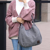 Women's Canvas Handbags Vintage High Quality Female Hobos Single Shoulder Bags