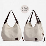 Women's Canvas Handbags Vintage High Quality Female Hobos Single Shoulder Bags