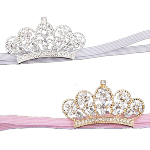Cute Toddler Gifts Costume Headwear Hair Jewelry Crystal Crown Flowers Stretch Elastic Headbands
