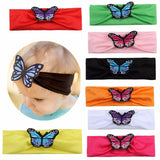 Cartoon 8Colors Children Outdoor Head Wrap Knitting Photo Props Knot Turban Butterfly Headband
